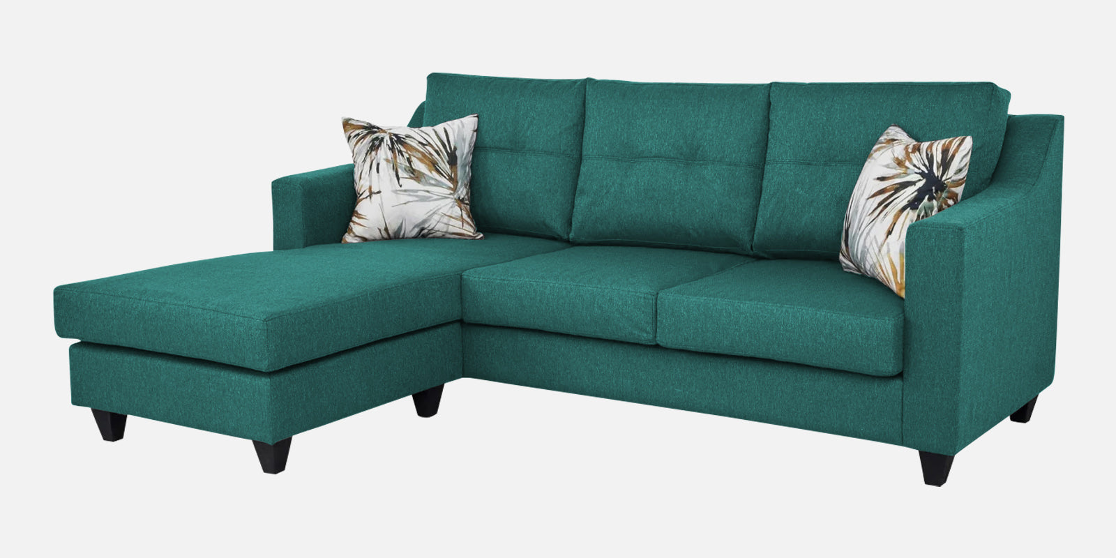 Welly Fabric RHS Sectional Sofa (2+Lounger) In Sea Green Colour - Febonic Living