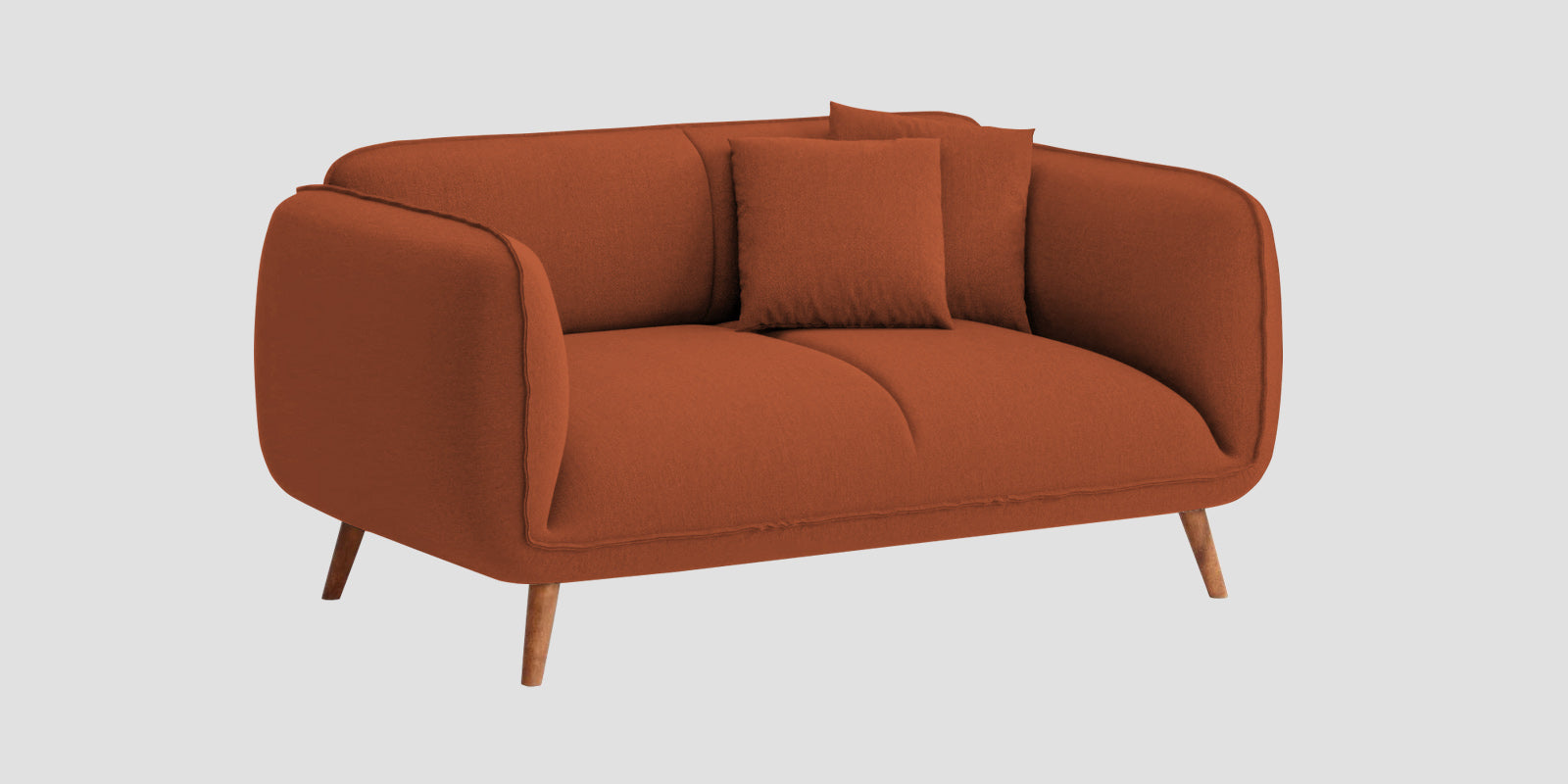 Zia Fabric 2 Seater Sofa In Royal Orange Colour - Febonic Living