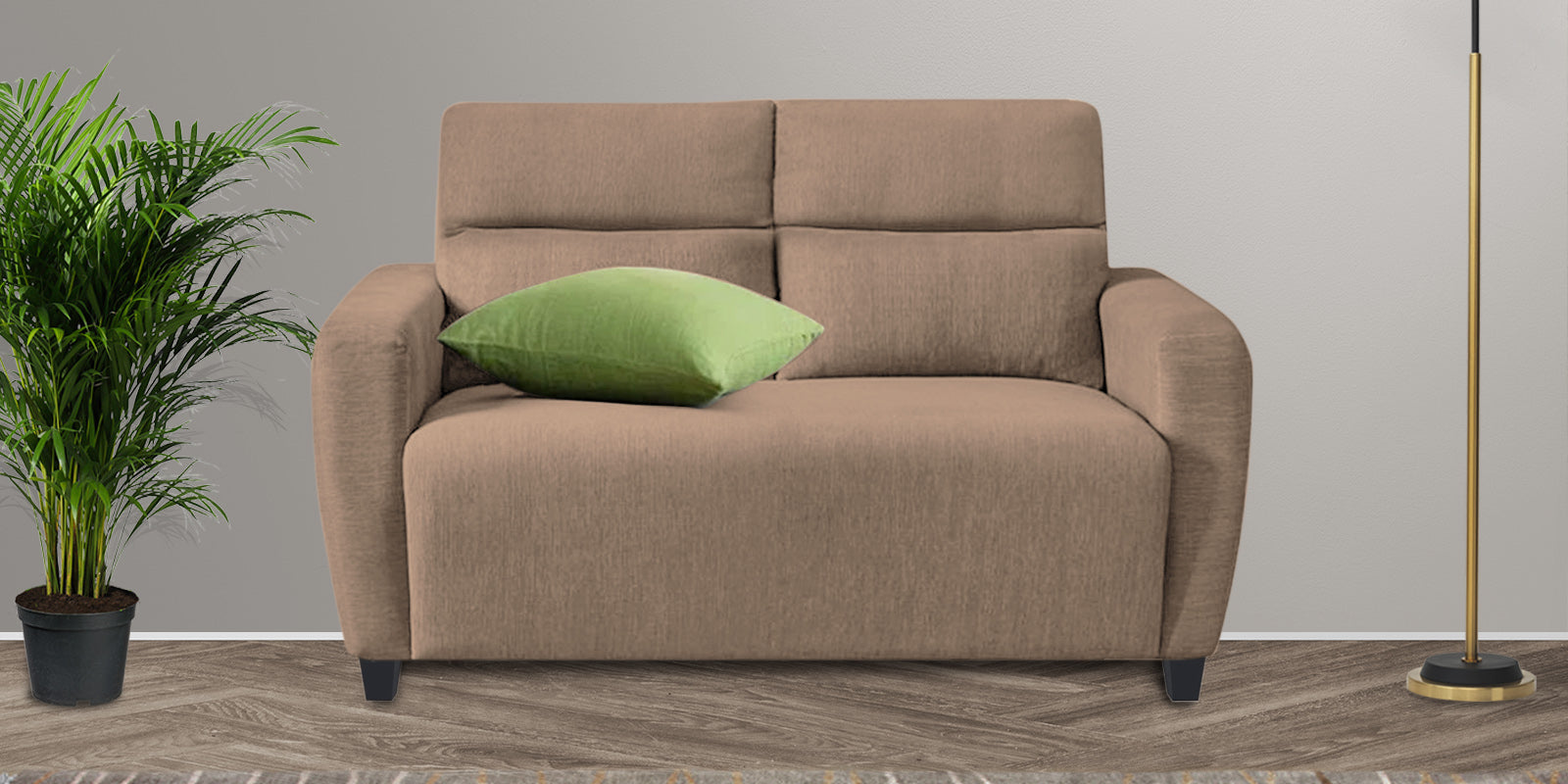 Bakadi Fabric 2 Seater Sofa In Cookie Beige Colour - Febonic Living
