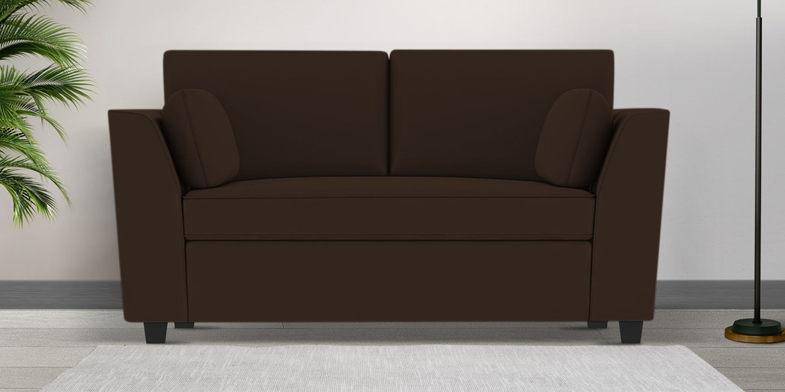 Bristo Velvet 2 Seater Sofa In Cholocate Brown Colour - Febonic Living