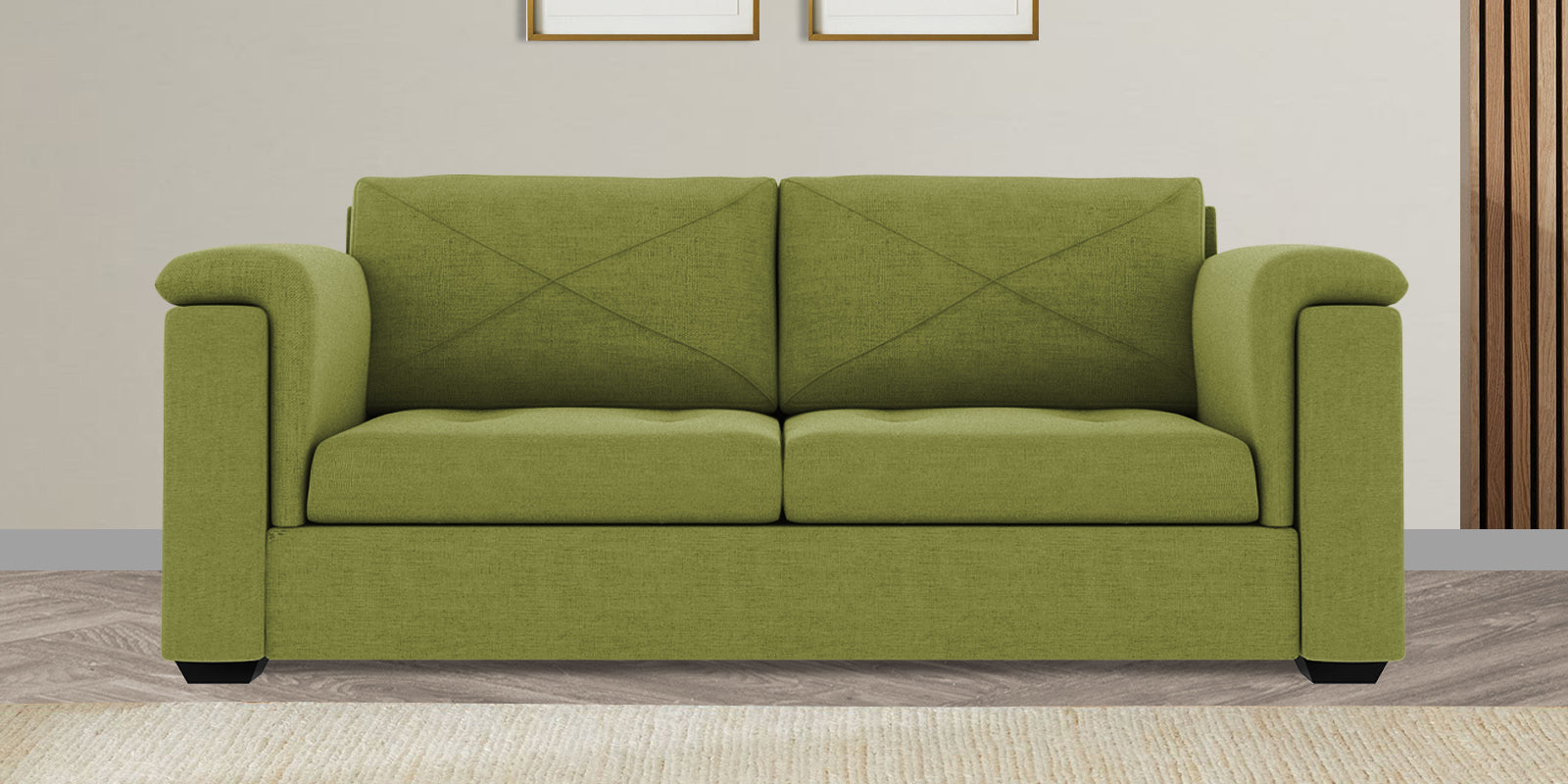Andres Fabric 3 Seater Sofa In Lime Green Colour - Febonic Living