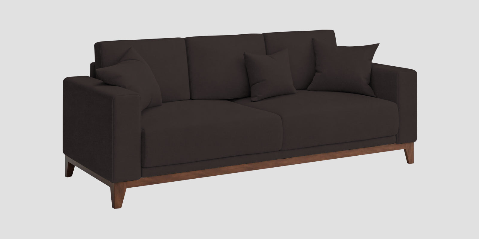 Luca Fabric 3 Seater Sofa In Pebble Brown Colour - Febonic Living