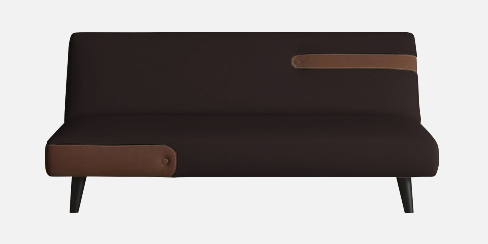 Vedan Fabric 3 Seater Convertible Sofa Cum Bed In Dark Brown Colour - Febonic Living