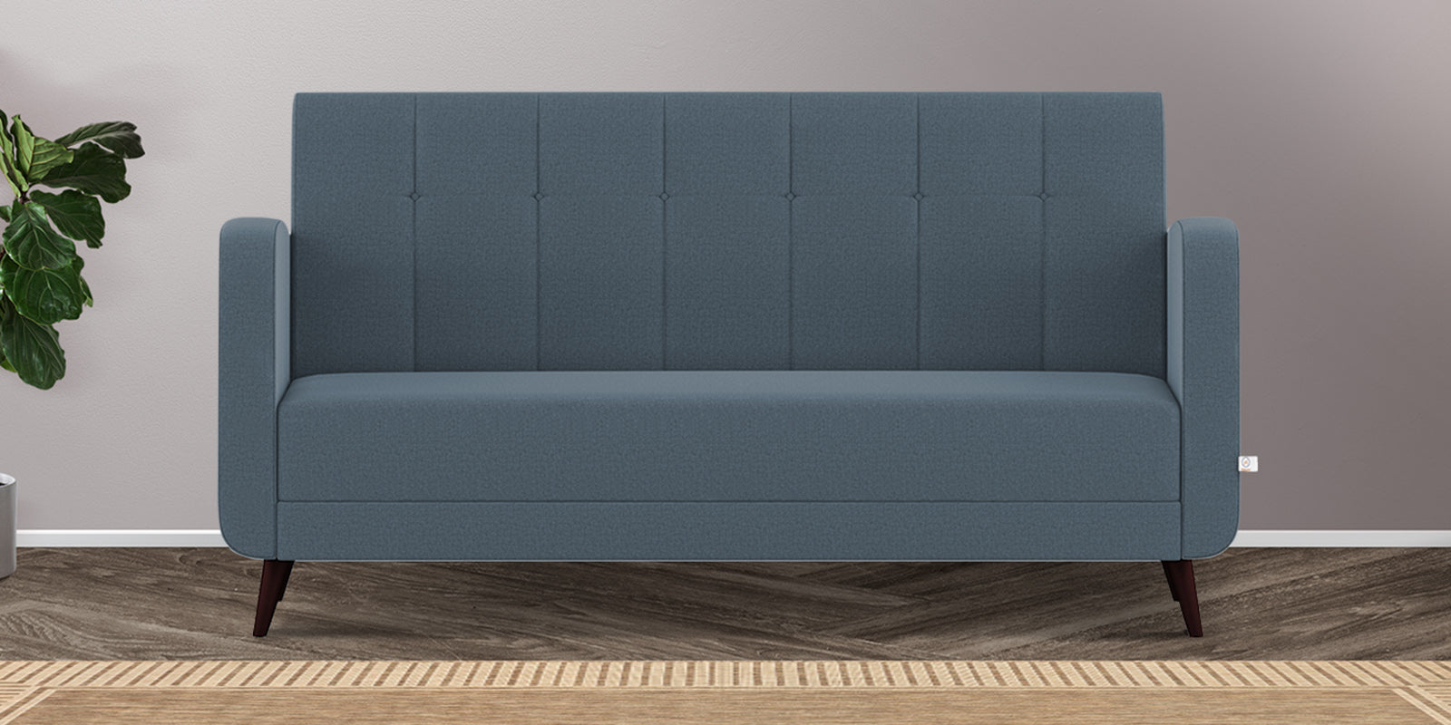 Wiki Velvet 3 Seater Sofa In Oxford Blue Colour