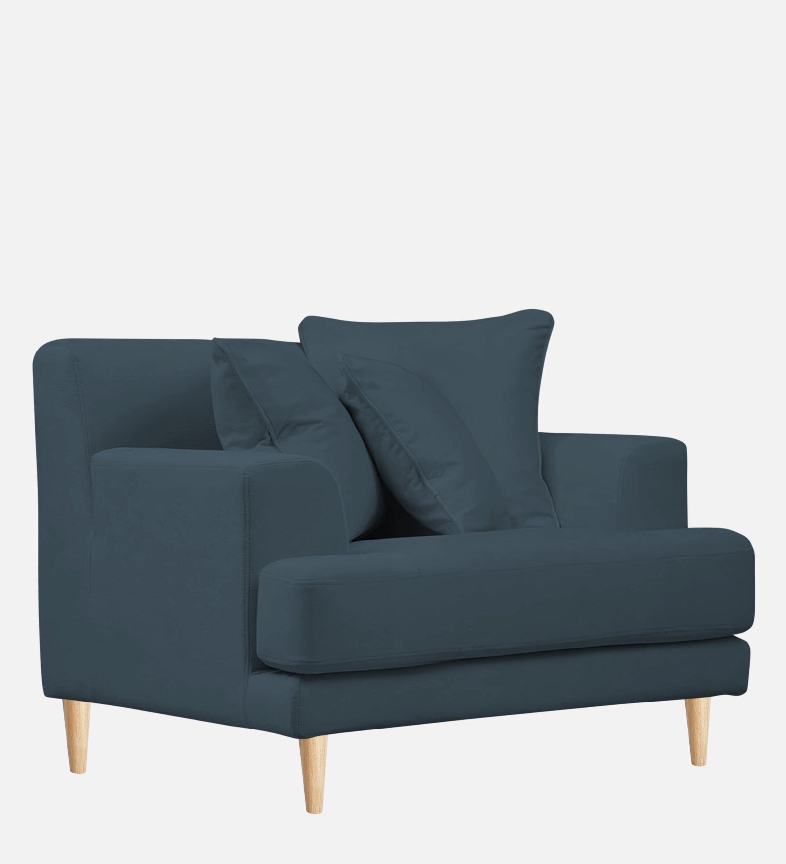 Woody Fabric 1 Seater Sofa in Cobalt Blue Colour