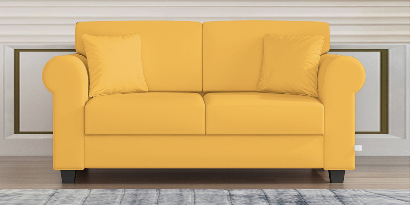 Numonk Velvet 2 Seater Sofa In Turmeric yellow Colour - Febonic Living