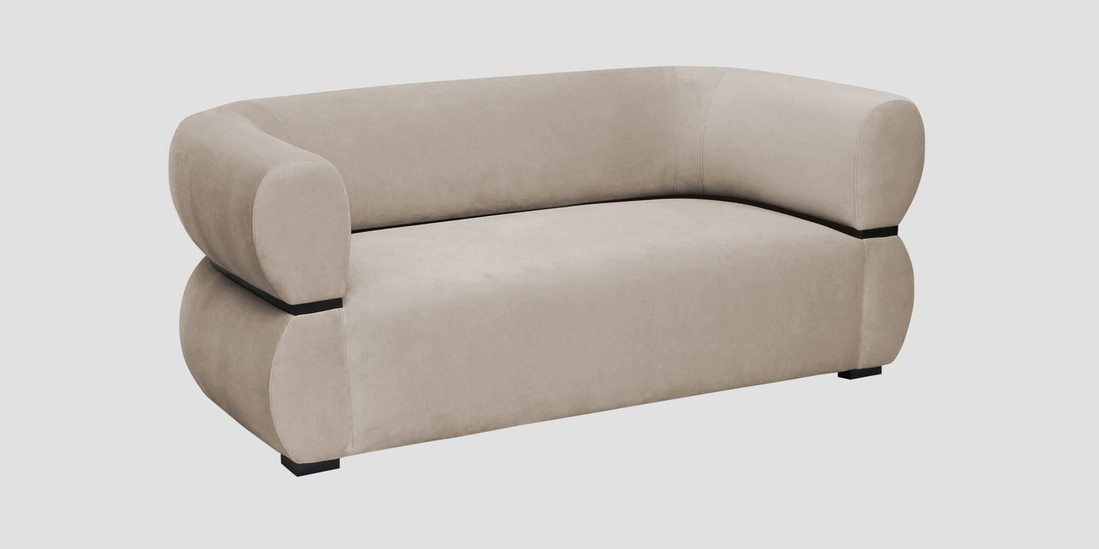 Kula Velvet 2 Seater Sofa In Cream Beige Colour - Febonic Living