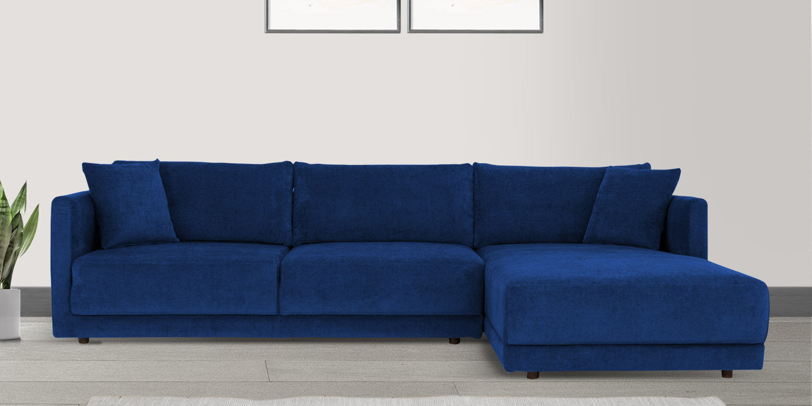 Northern Fabric LHS Sectional Sofa (3+Lounger) In Royal blue Colour - Febonic Living