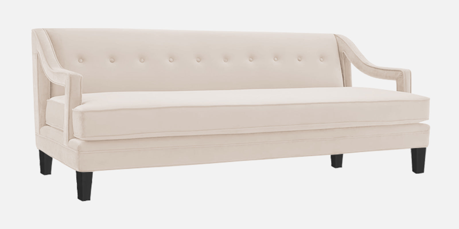 Daffy Velvet 3 Seater Sofa In Camel Beige Colour - Febonic Living