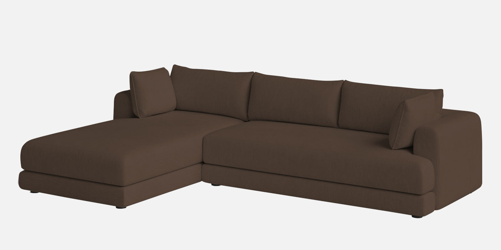 Ziggy Fabric LHS Sectional Sofa (3+Lounger) In Rosy Brown Colour - Febonic Living