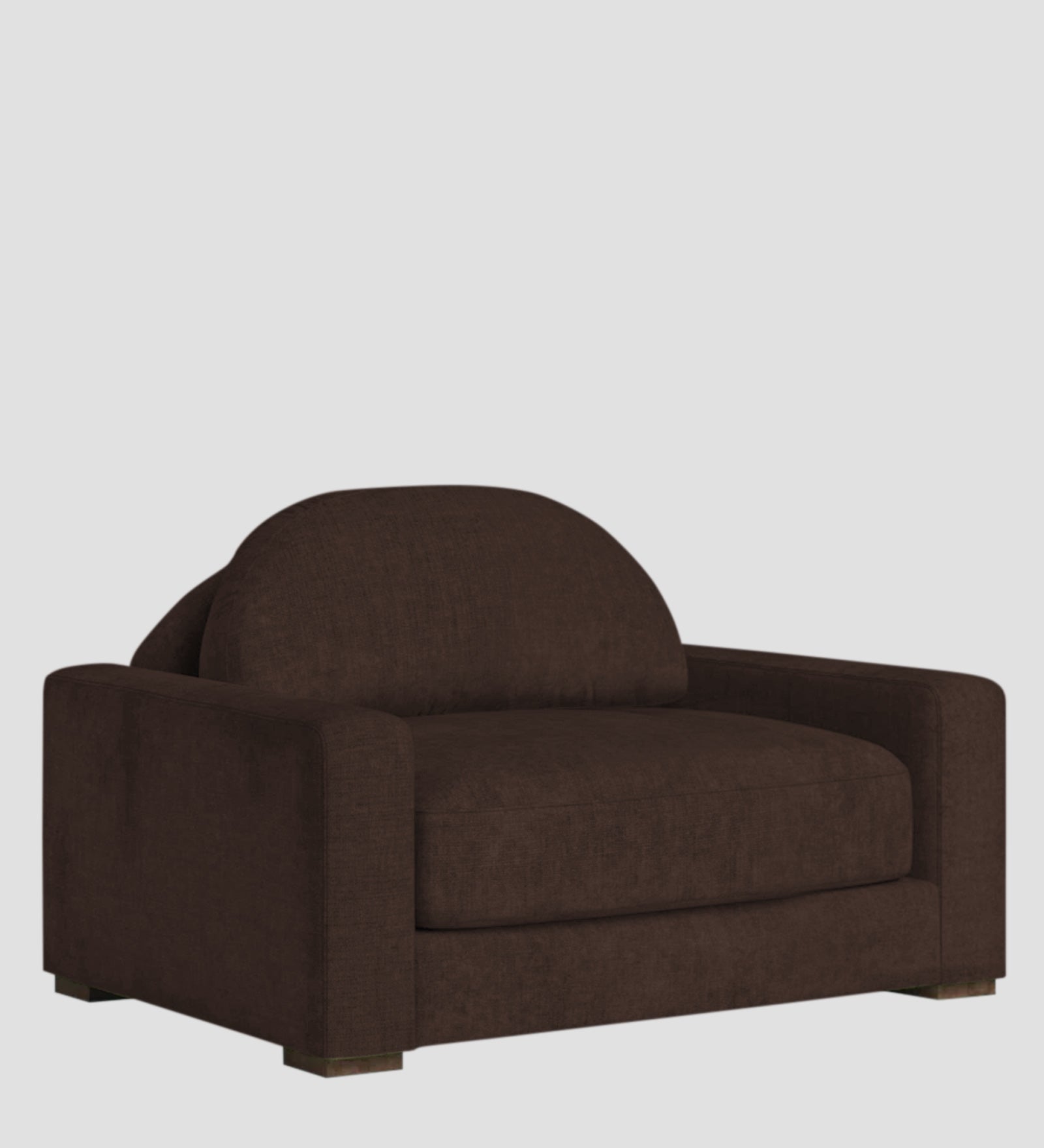 Dara Fabric 1 Seater Sofa In Coffee Brown Colour - Febonic Living