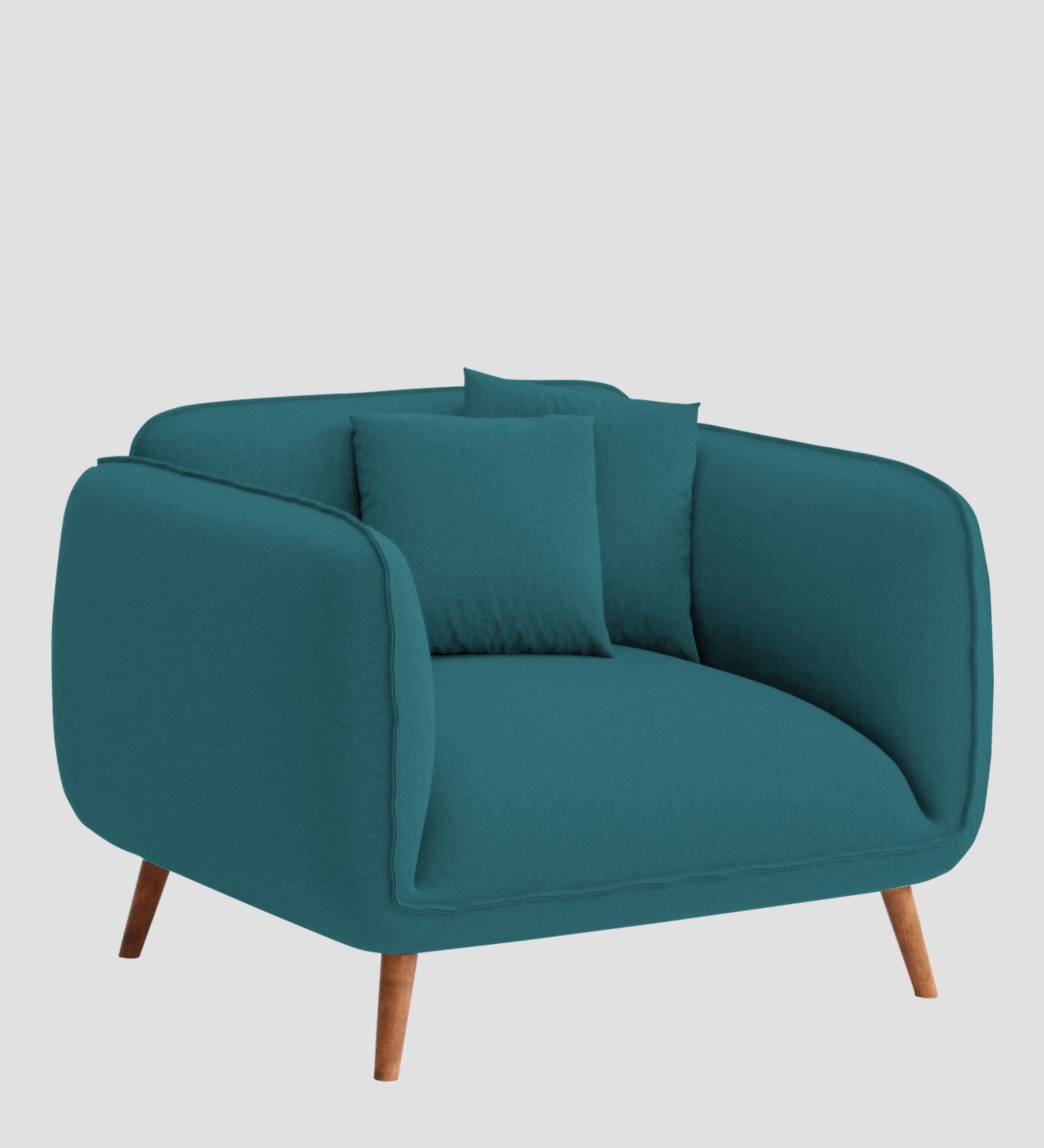 Zia Fabric 1 Seater Sofa In Water Blue Colour