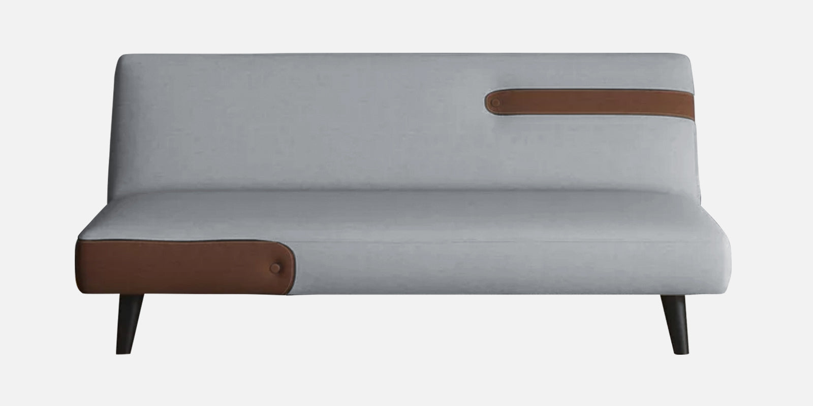 Vedan Fabric 3 Seater Convertible Sofa Cum Bed In Coin Grey Colour - Febonic Living