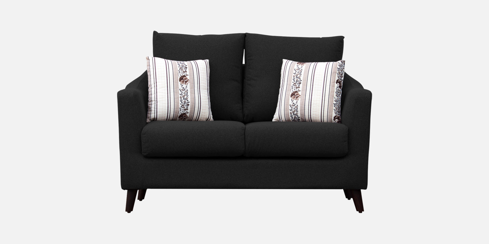 Kevin Fabric 2 Seater Sofa In Zed Black Colour - Febonic Living