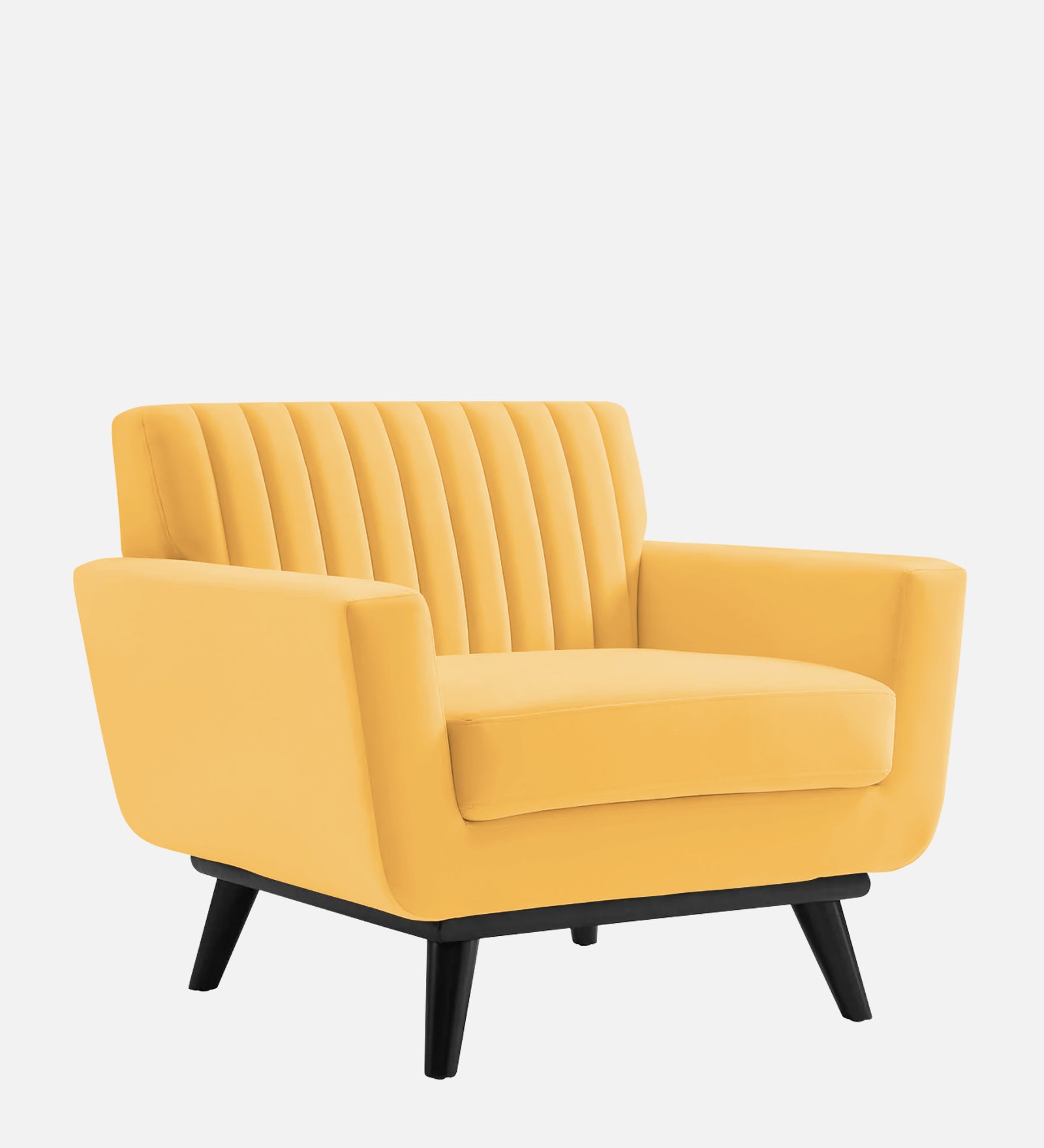 Tucker Velvet 1 Seater Sofa In Turmeric Yellow Colour - Febonic Living