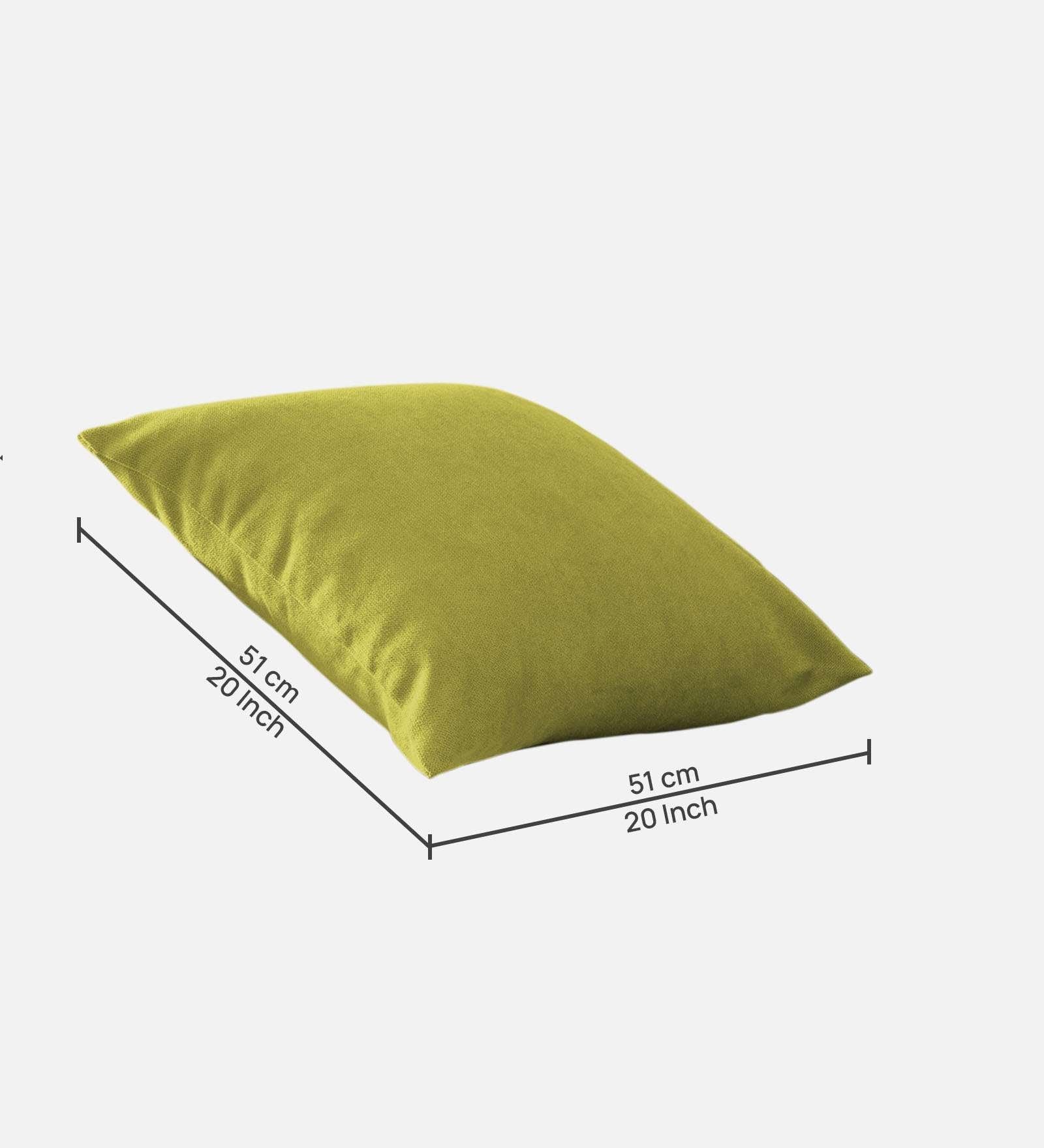 Kaya Fabric Geometric 20x20 inches Cushion + Covers (Pack of 2) In Parrot Green Colour - Febonic Living