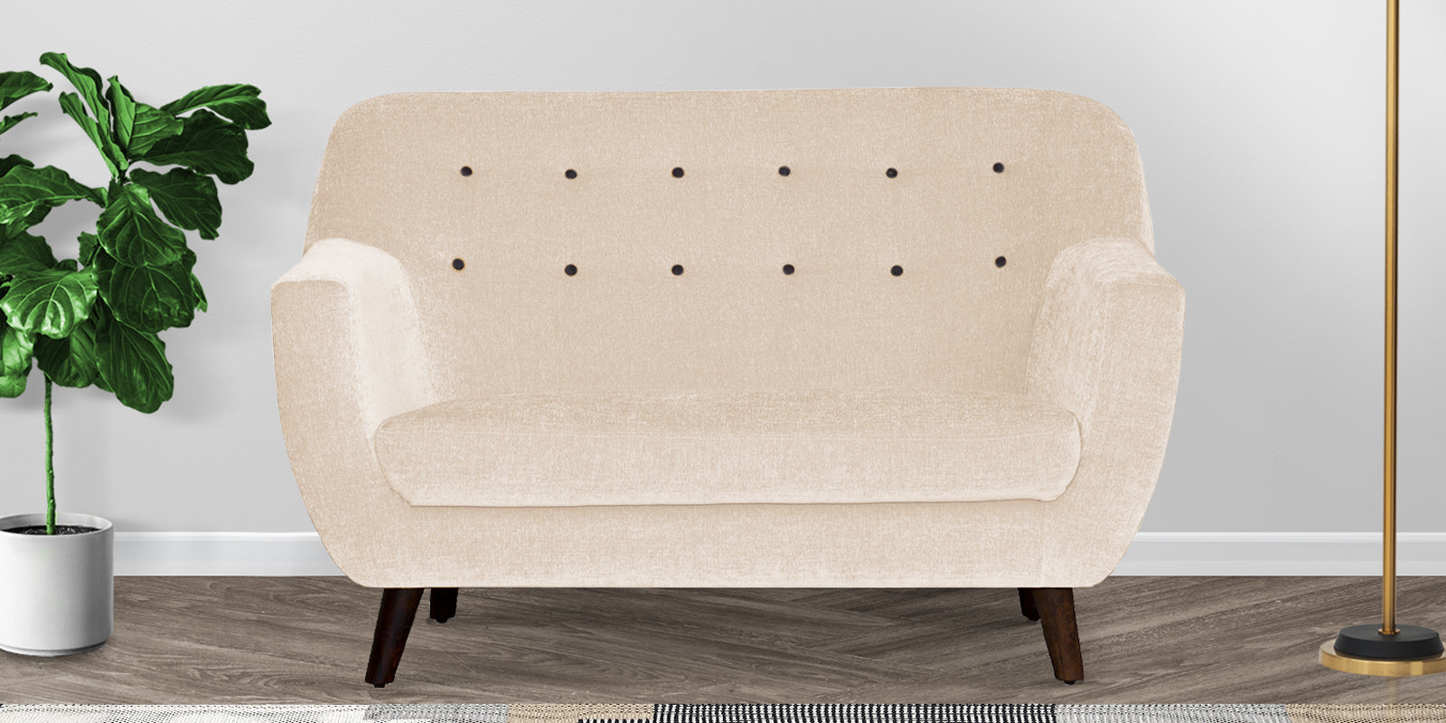 German Fabric 2 Seater Sofa In Woom Beige Colour - Febonic Living