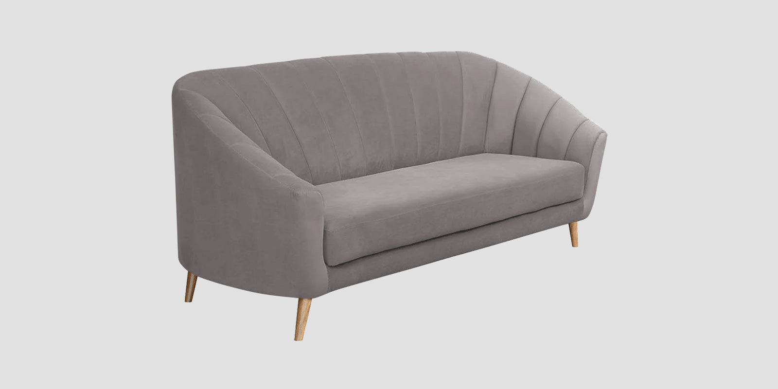 Kaylee Velvet 3 Seater Sofa In Pearl Grey Colour - Febonic Living
