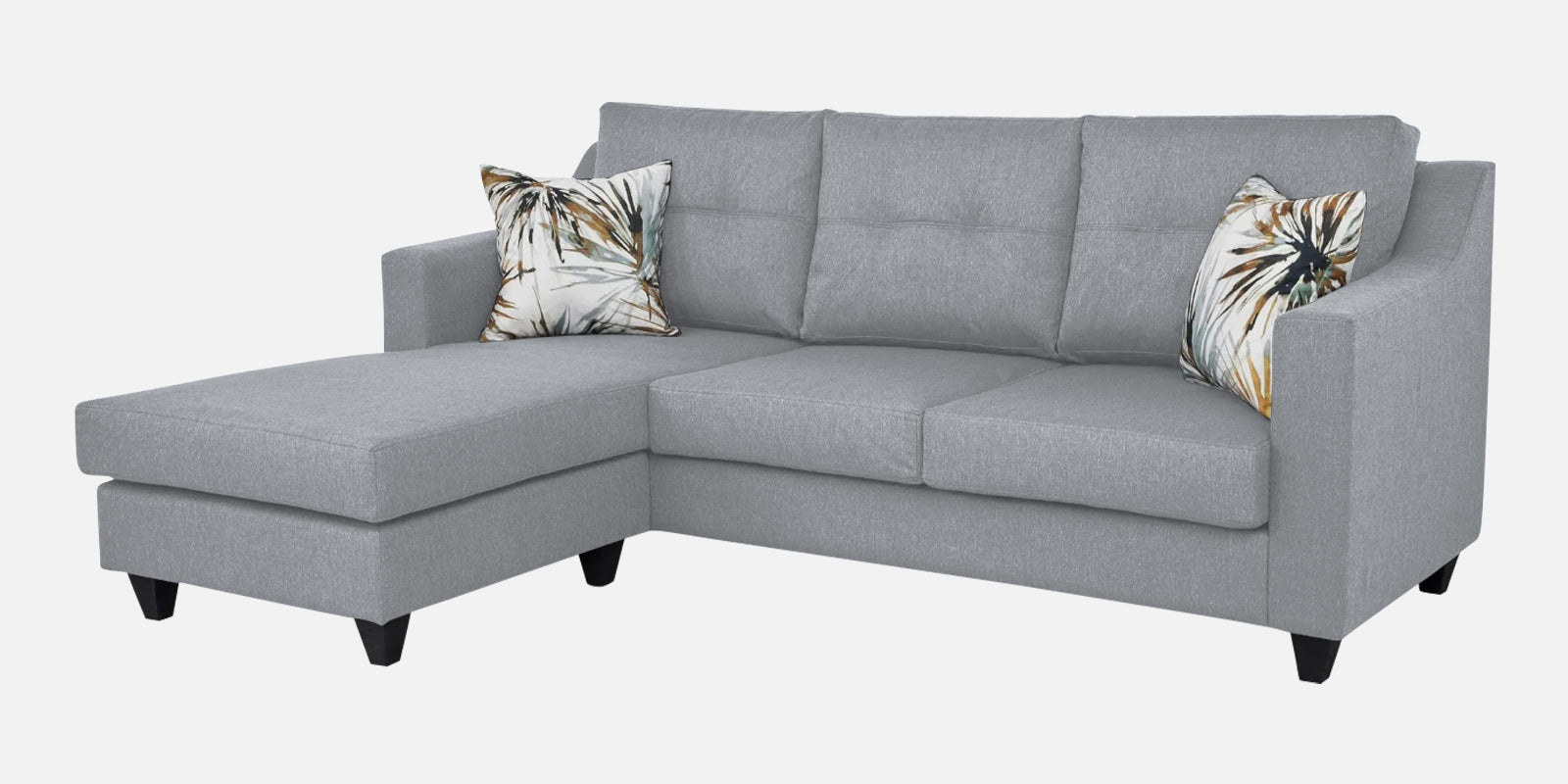 Welly Fabric RHS Sectional Sofa (2+Lounger) In Coin Grey Colour - Febonic Living