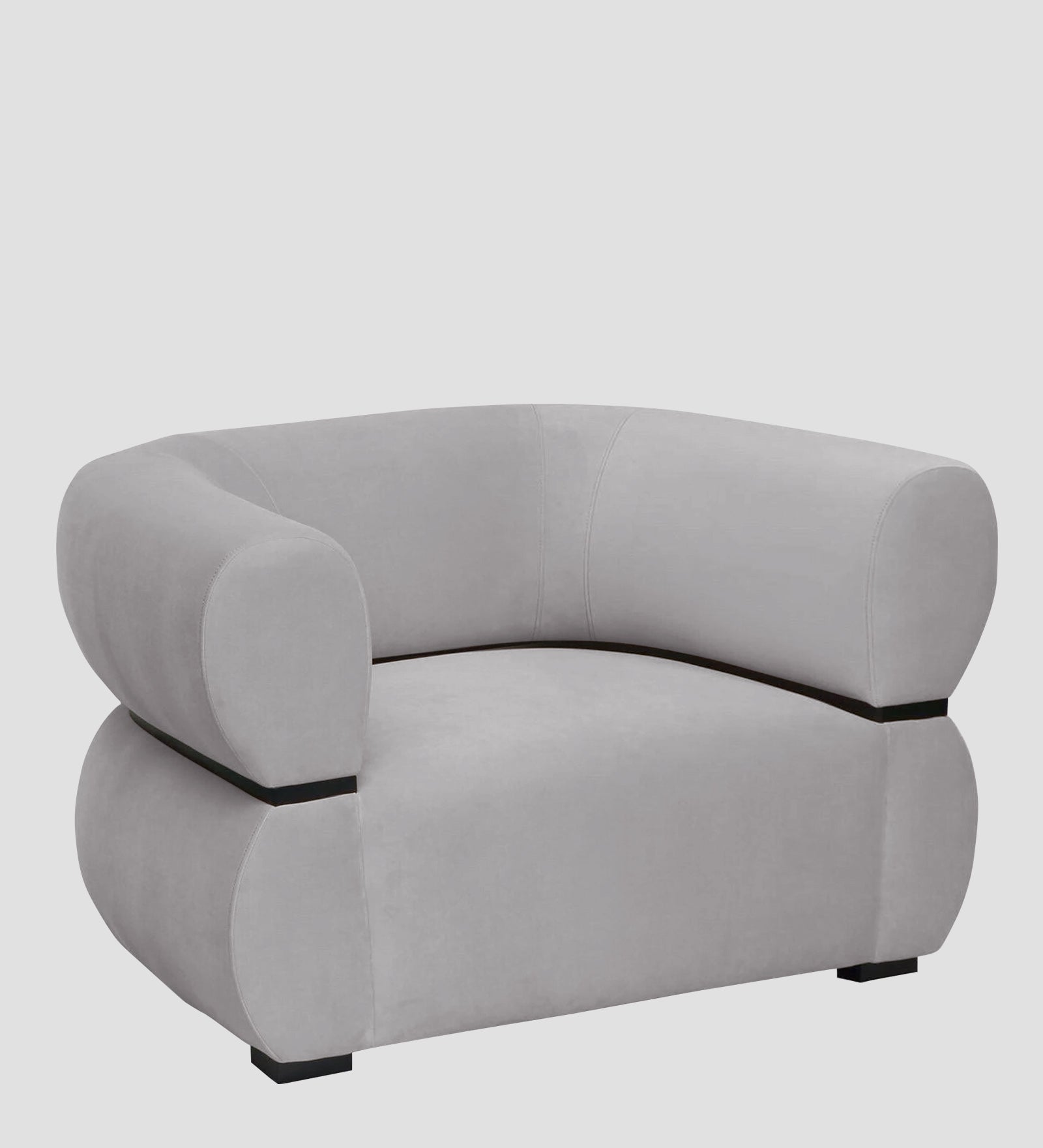 Kula Velvet 1 Seater Sofa In Concrete Grey Colour - Febonic Living