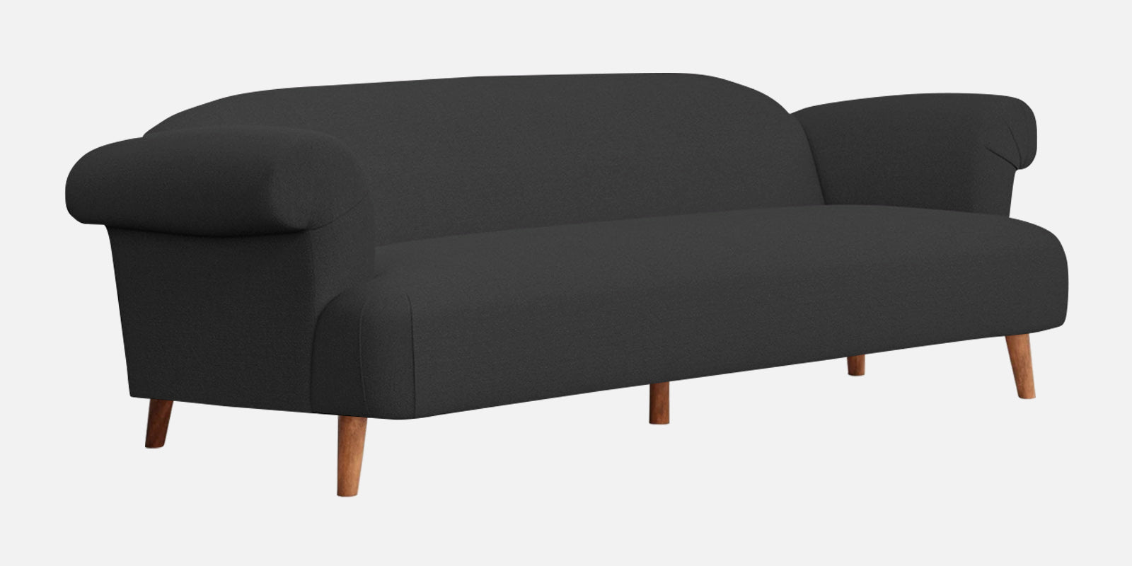 Barber Fabric 3 Seater Sofa In Bitter Black Colour - Febonic Living