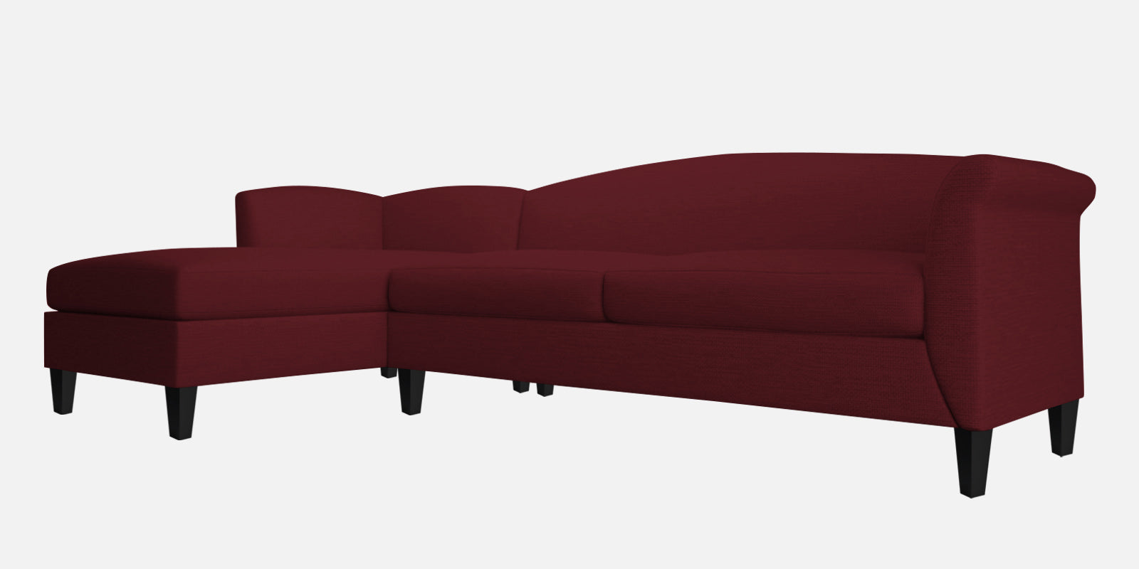 Kimber Fabric RHS Sectional Sofa (3+Lounger) In Blood Maroon Colour - Febonic Living