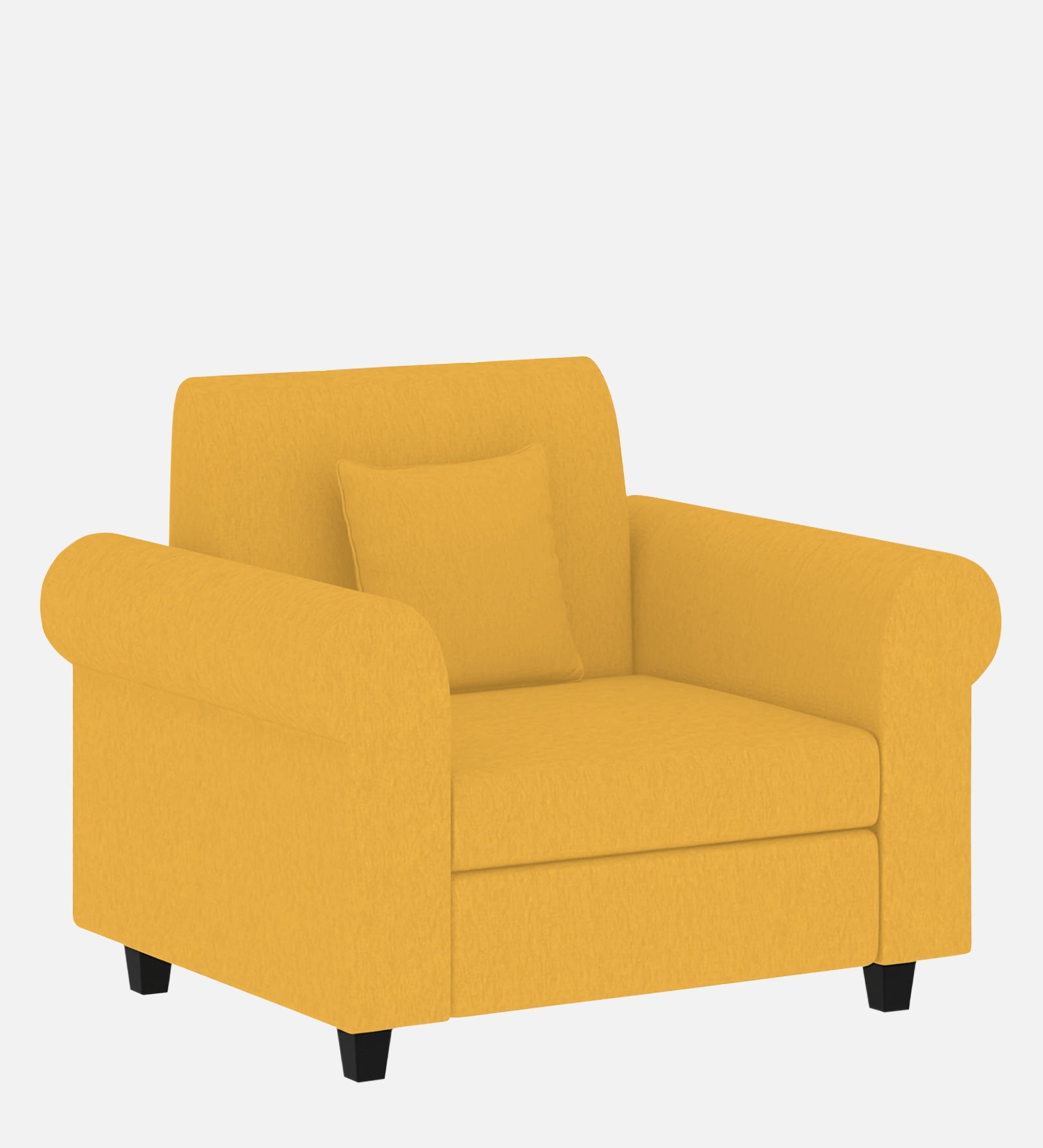 Derado Fabric 1 Seater Sofa In Bold Yellow Colour - Febonic Living