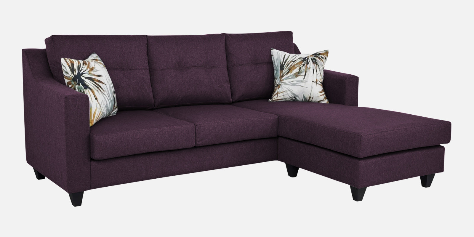 Welly Fabric LHS Sectional Sofa (2+Lounger) In Greek Purple Colour - Febonic Living