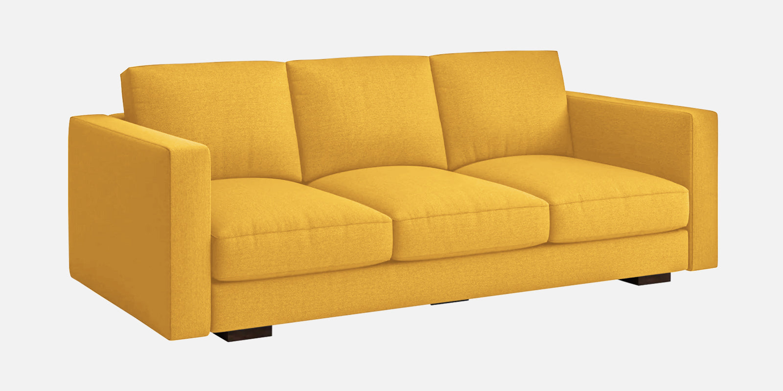 Messy Fabric 3 Seater Sofa In Bold Yellow Colour - Febonic Living