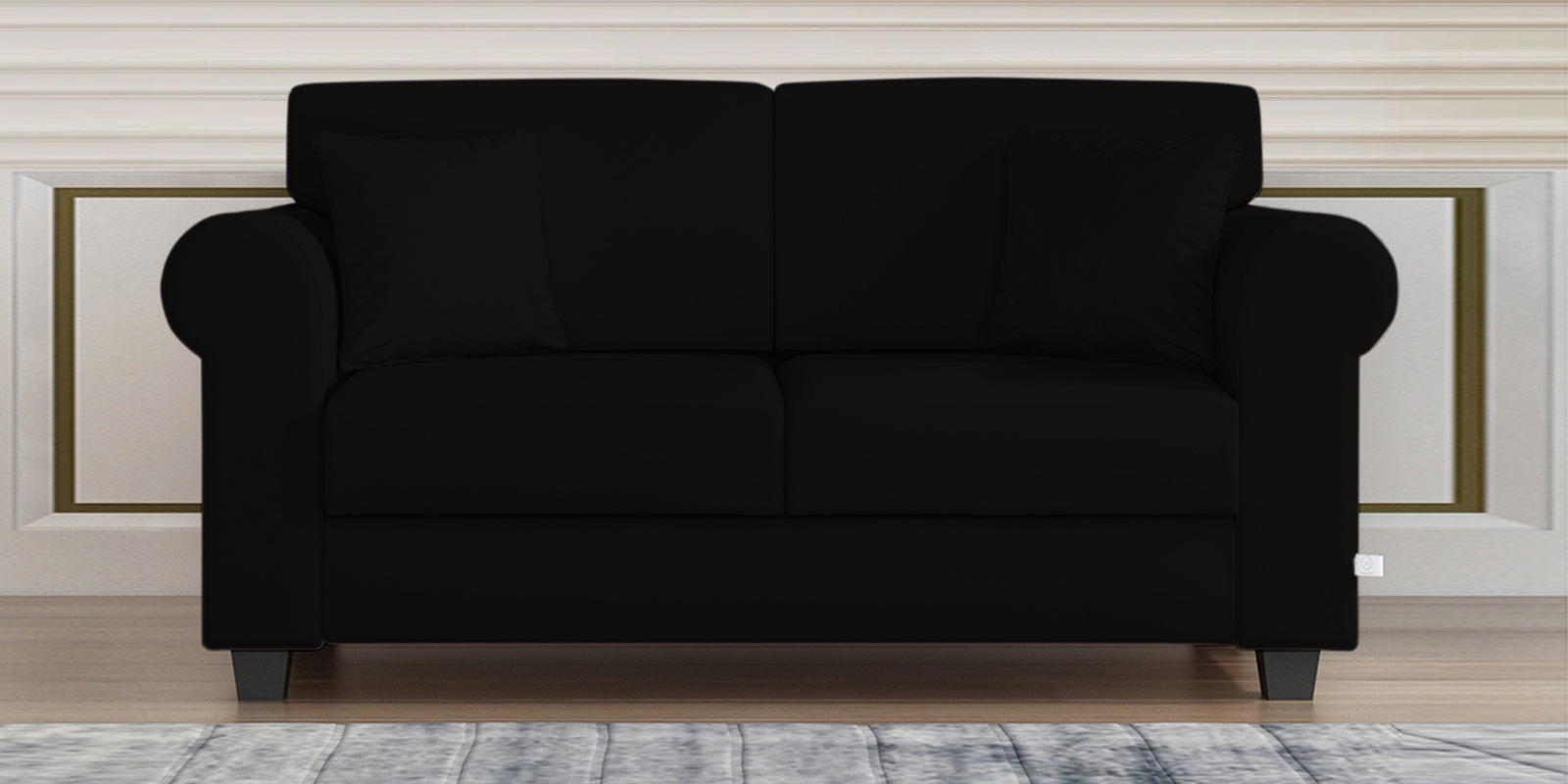 Numonk Velvet 2 Seater Sofa In Adam Black Colour - Febonic Living