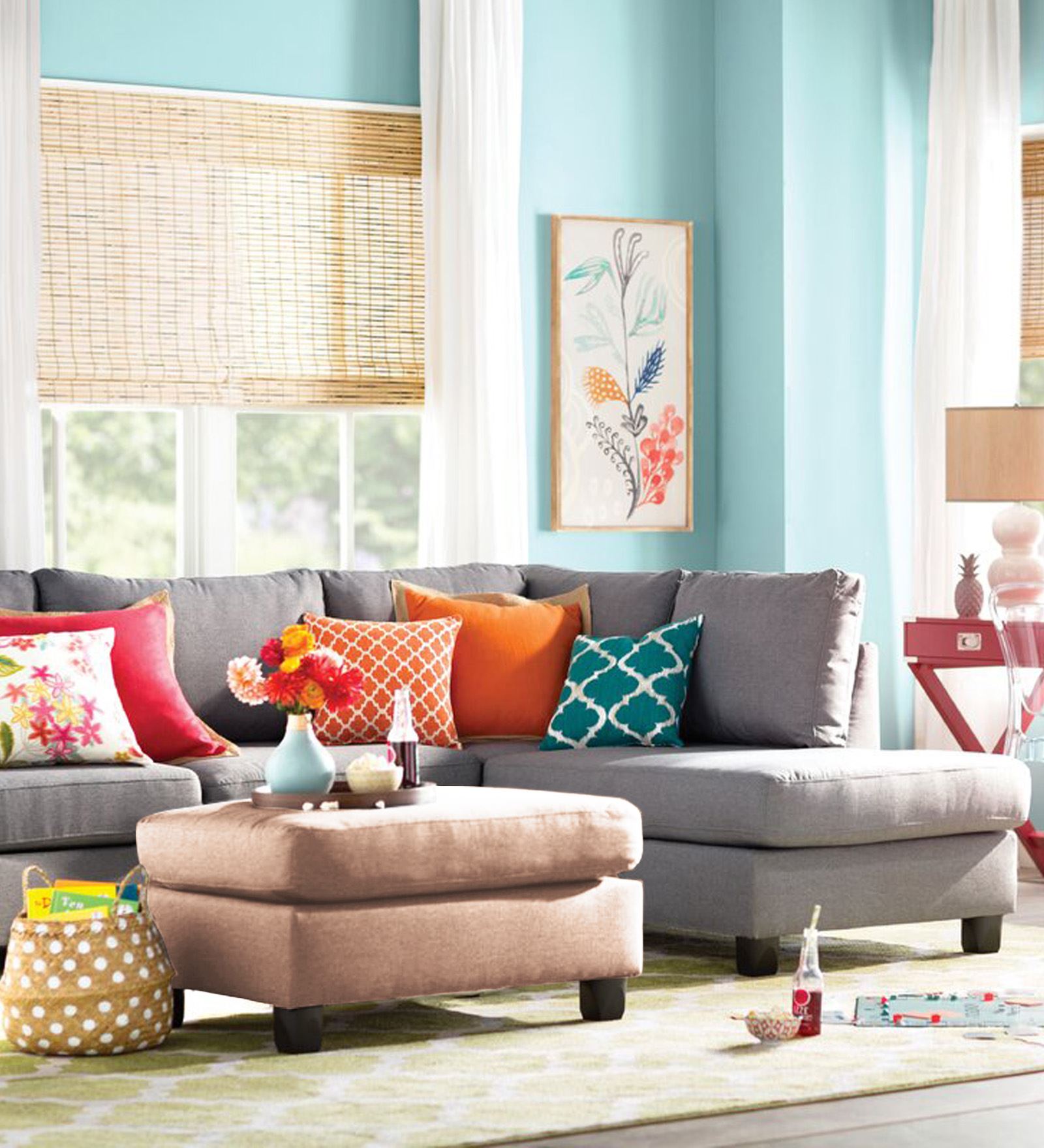 Balkan Fabric Pouffe In Cosmic Beige Colour - Febonic Living