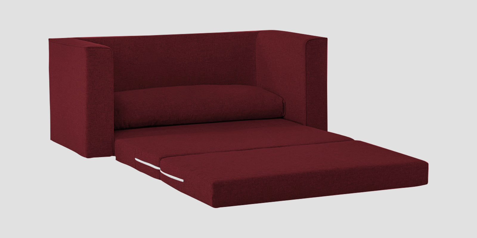 Kenia Fabric 3 Seater Foldable Sofa Cum Bed In Blood Maroon Colour - Febonic Living
