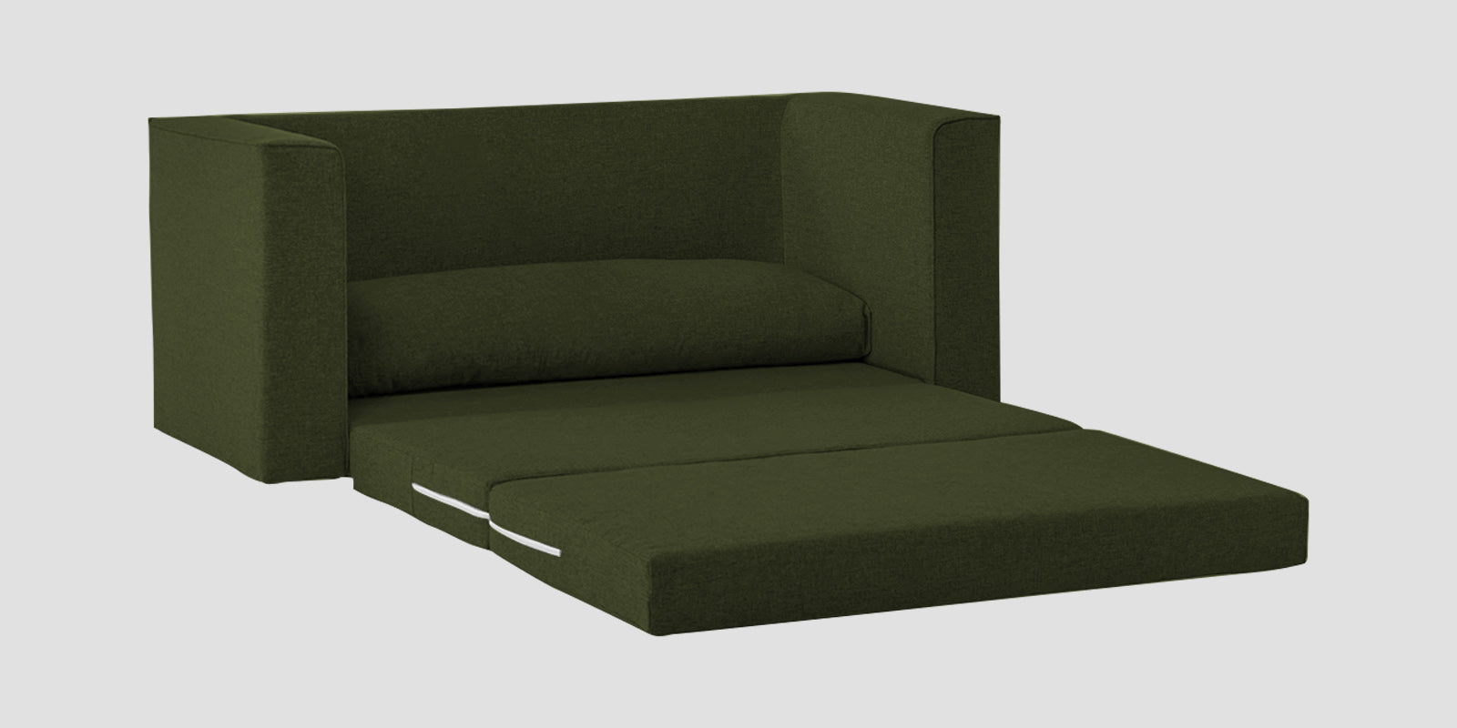 Kenia Fabric 3 Seater Foldable Sofa Cum Bed In Olive Green Colour - Febonic Living
