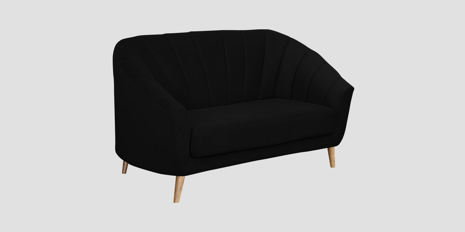 Kaylee Velvet 2 Seater Sofa In Adam Black Colour - Febonic Living