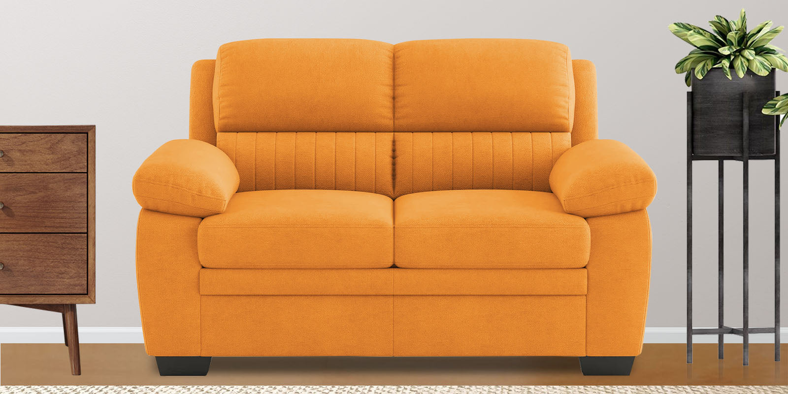 Miranda Velvet 2 Seater Sofa In Tangerine orange Colour - Febonic Living