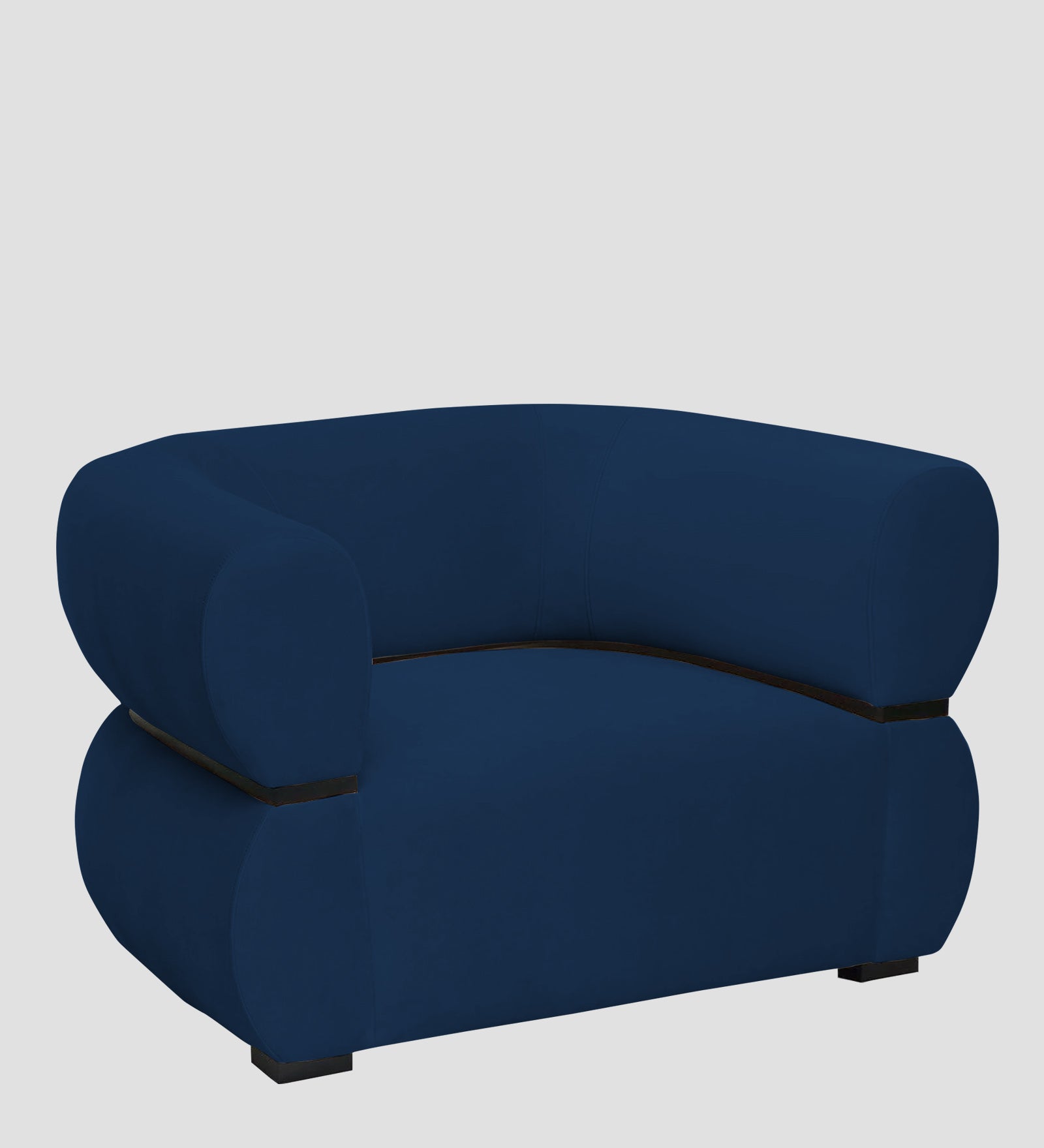 Kula Velvet 1 Seater Sofa In Imperial Blue Colour - Febonic Living
