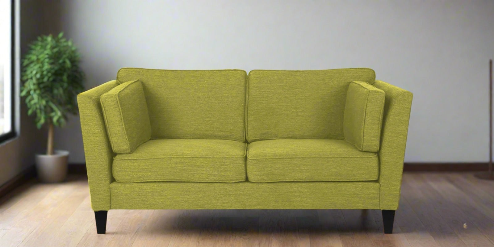 Nigar Fabric 2 Seater Sofa In Parrot Green Colour - Febonic Living