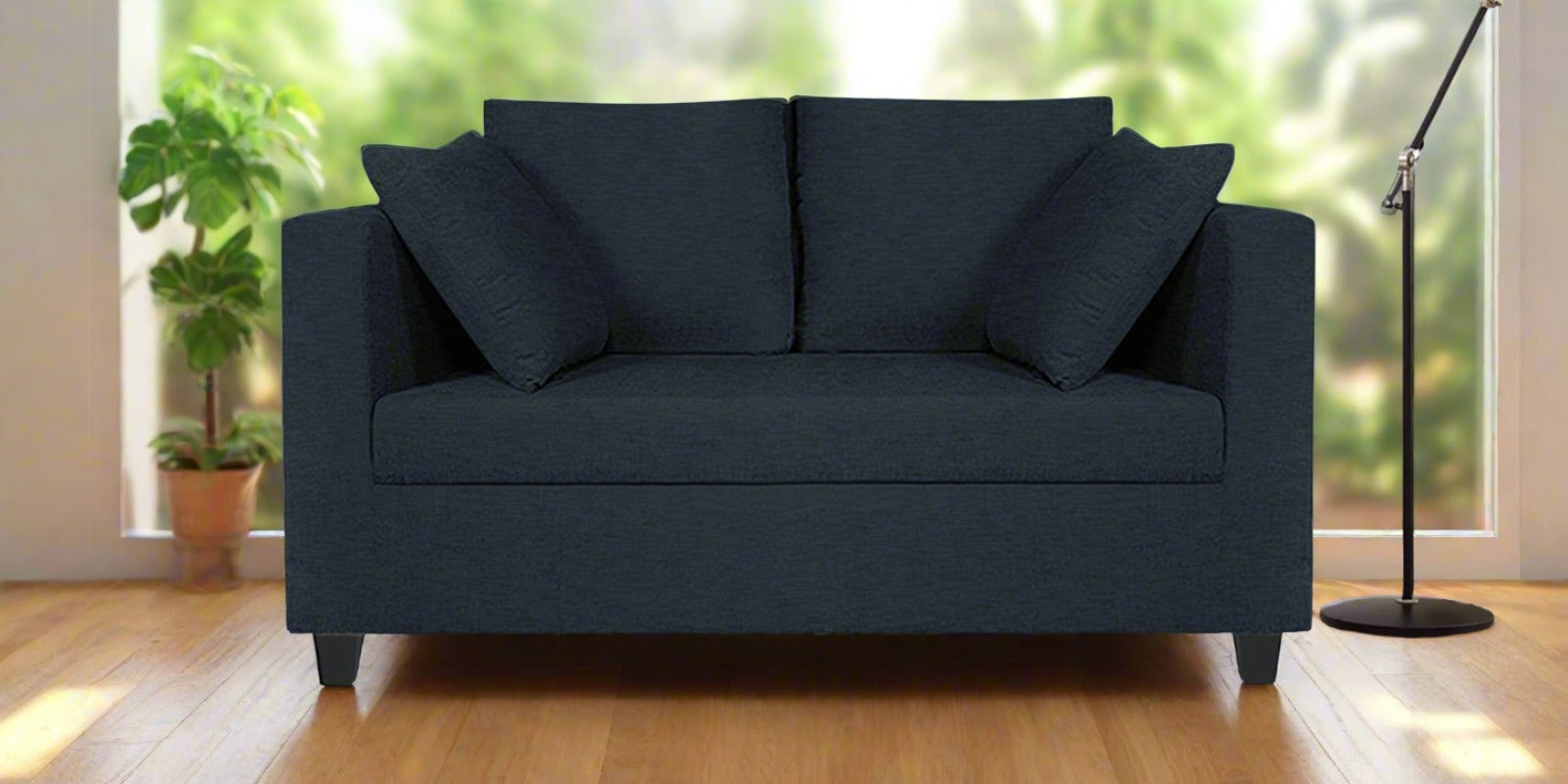 Nuska Fabric 2 Seater Sofa In Denim Blue Colour - Febonic Living