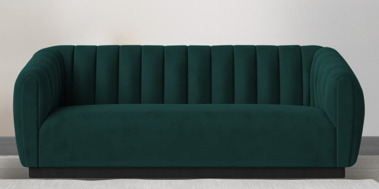 Ferry Velvet 3 Seater Sofa In Forest Green Colour - Febonic Living