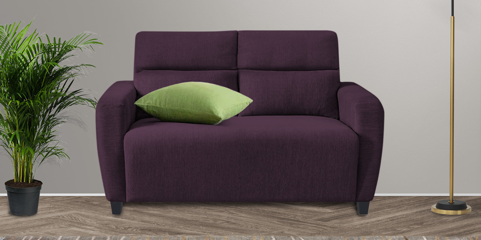 Bakadi Fabric 2 Seater Sofa In Greek Purple Colour - Febonic Living