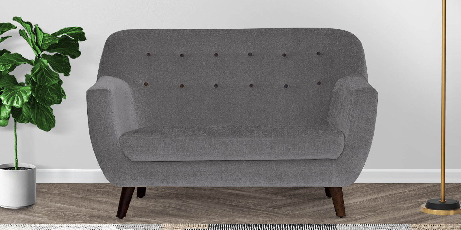 German Fabric 2 Seater Sofa in sudo grey Colour
