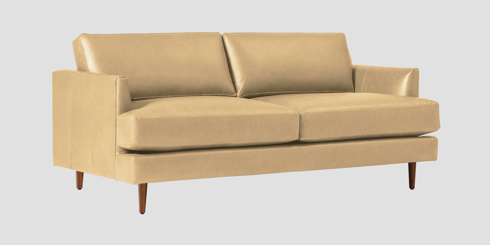 Sterio Leatherette 2 Seater Sofa In Peach Beige Colour - Febonic Living