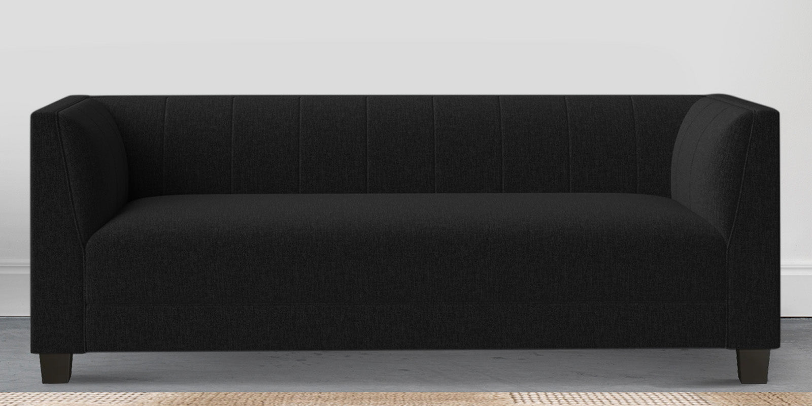 Chastin Fabric 3 Seater Sofa In Zed Black Colour - Febonic Living