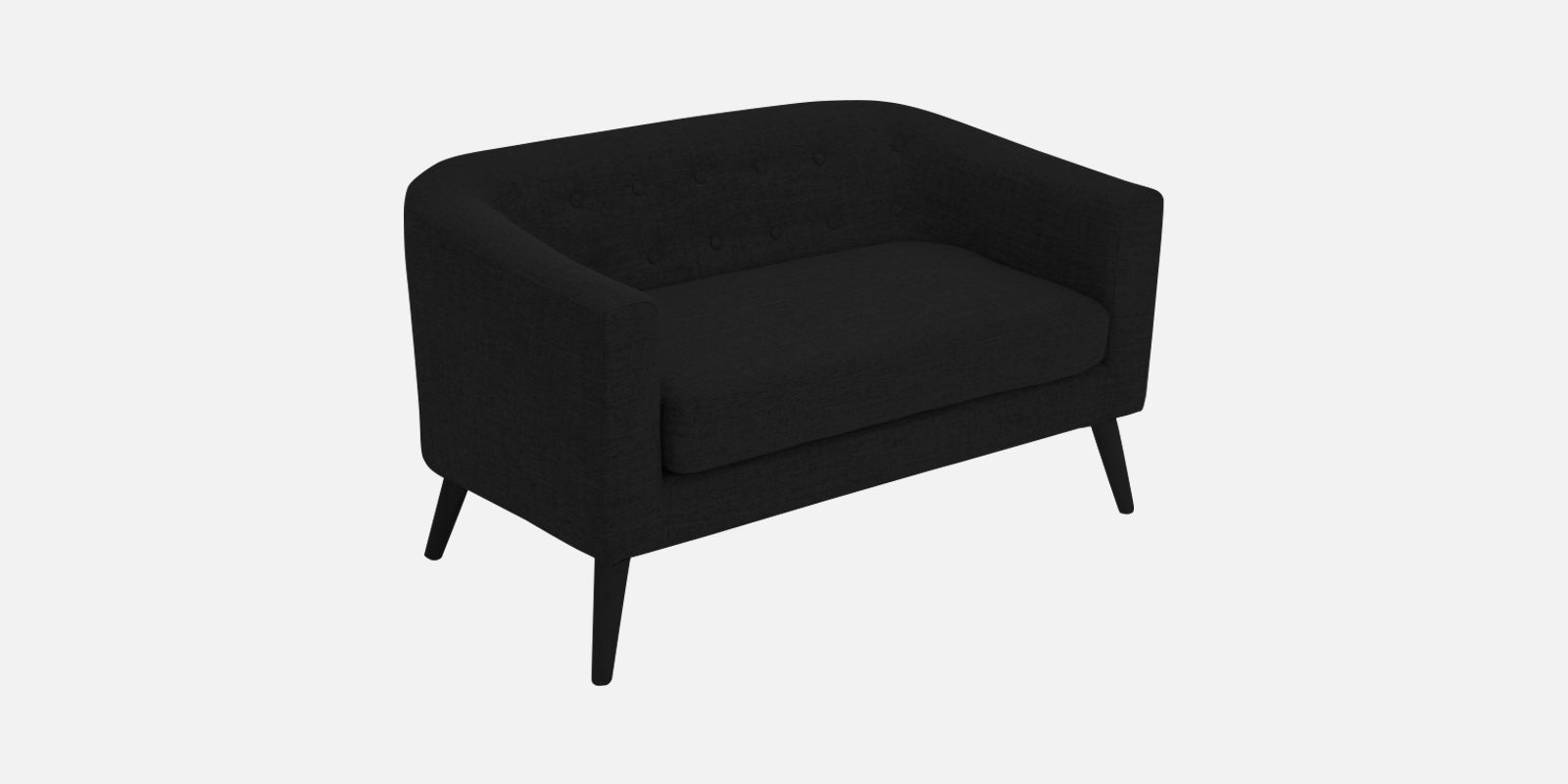 Casper Fabric 2 Seater Sofa In Zed Black Colour - Febonic Living