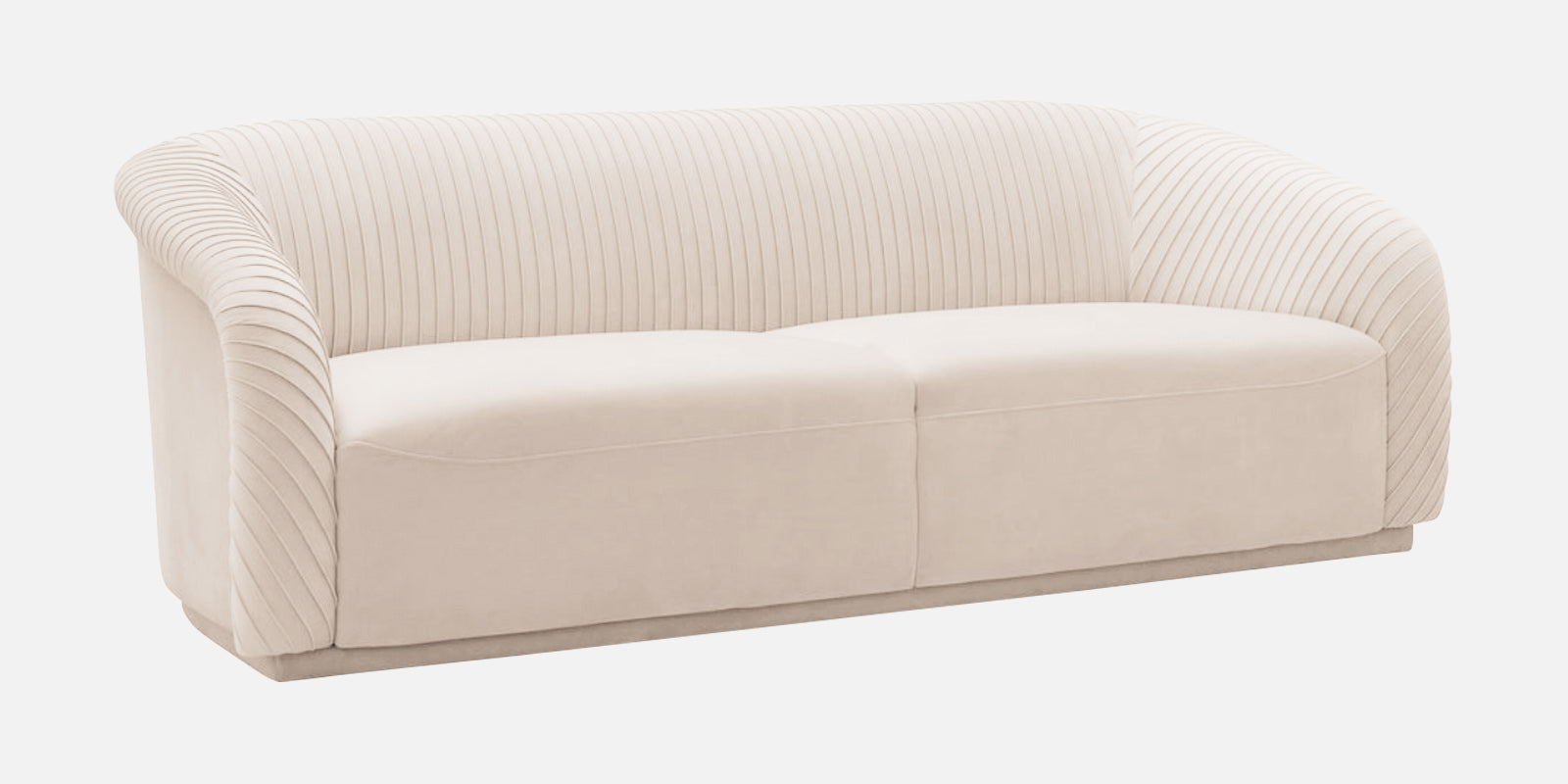Yara Velvet Fabric 3 Seater Sofa In Camel Beige Colour - Febonic Living