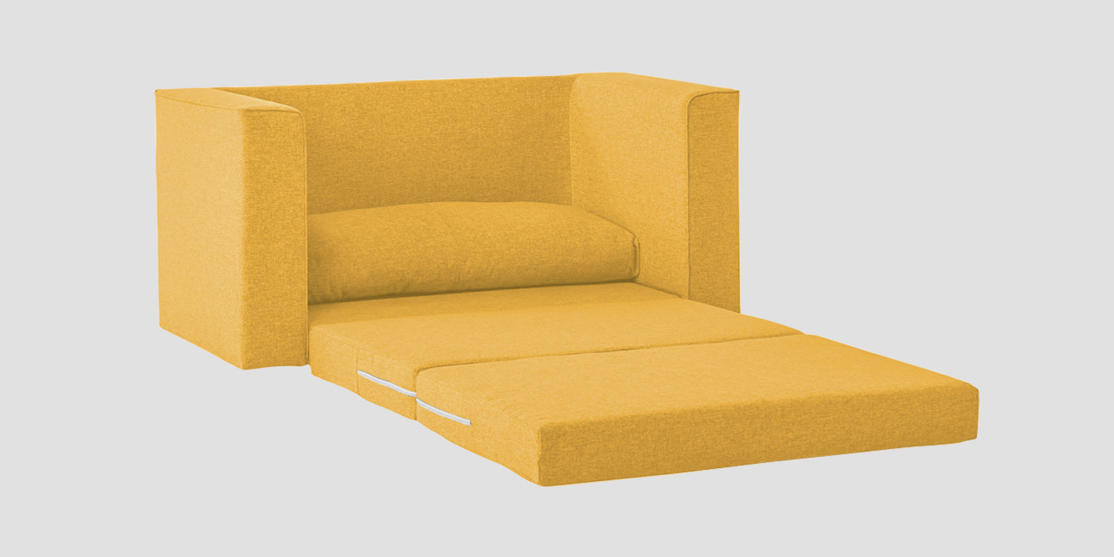 Kenia Fabric 2 Seater Foldable Sofa Cum Bed In Bold Yellow Colour - Febonic Living