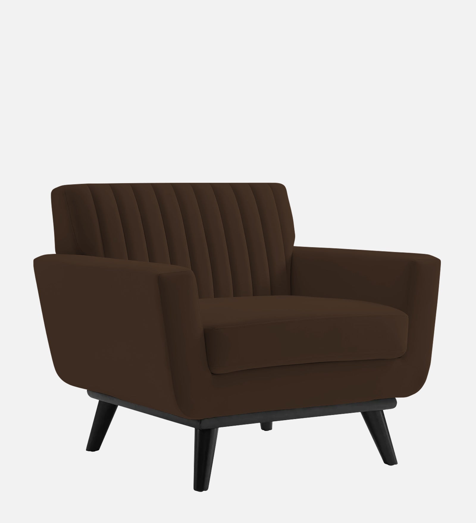 Tucker Velvet 1 Seater Sofa In Chocolate Brown Colour - Febonic Living