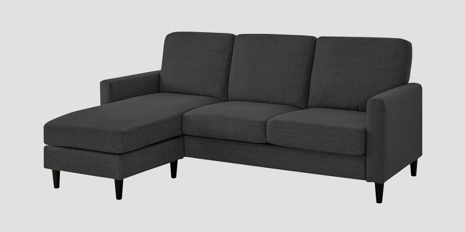 Romie Fabric RHS Sectional Sofa (2+Lounger) In Charcoal Grey Colour - Febonic Living