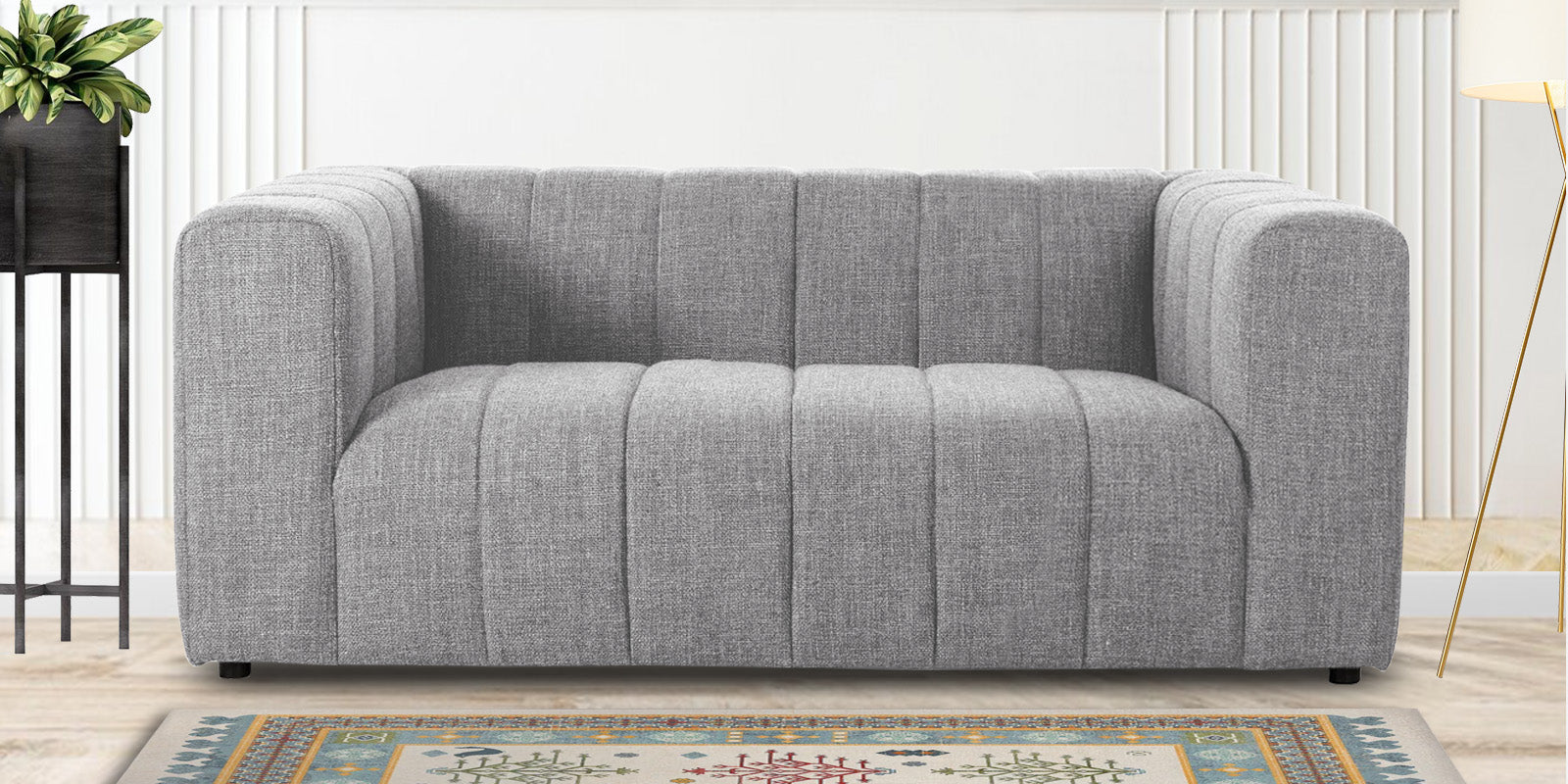 Lara Fabric 2 Seater Sofa In Lit Grey Colour - Febonic Living