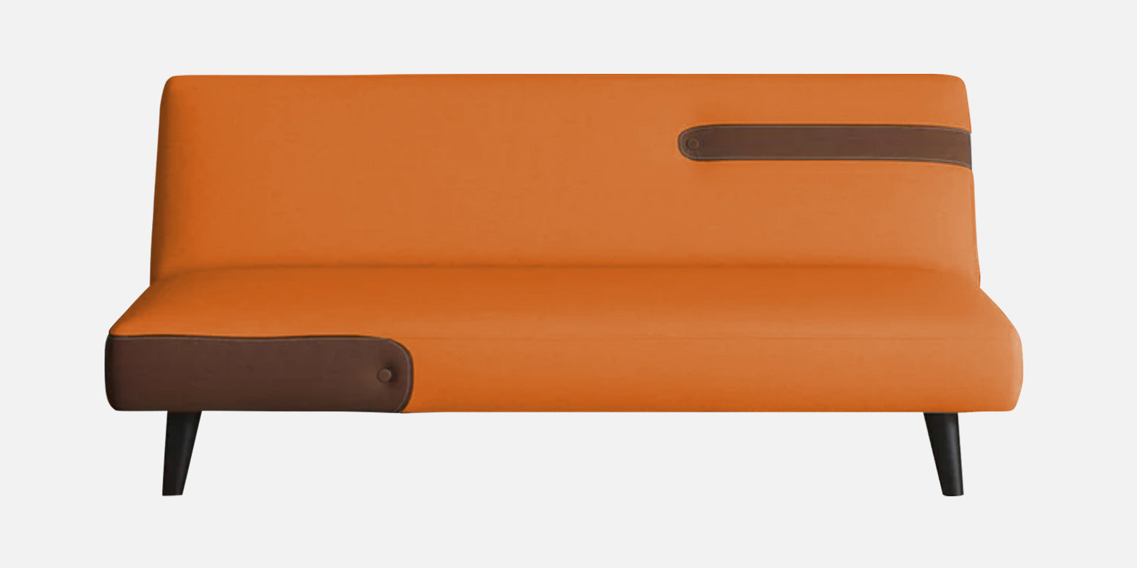 Vedan Fabric 3 Seater Convertible Sofa Cum Bed In Dark Orange Colour - Febonic Living